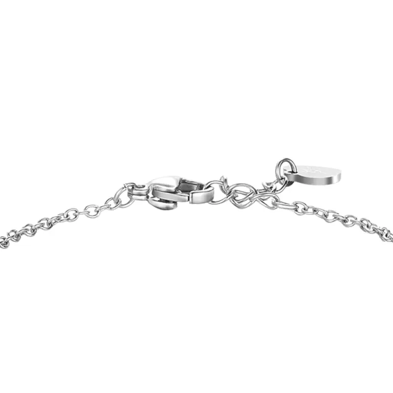 BRACCIALE IN ACCIAIO CON QUADRIFOGLIO E CRISTALLO BIANCO miniatura 3