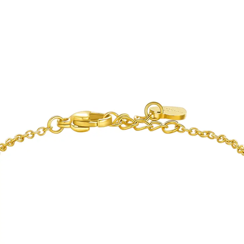 BRACCIALE IN ACCIAIO E IP GOLD CON CUORE E CRISTALLO BIANCO miniatura 3
