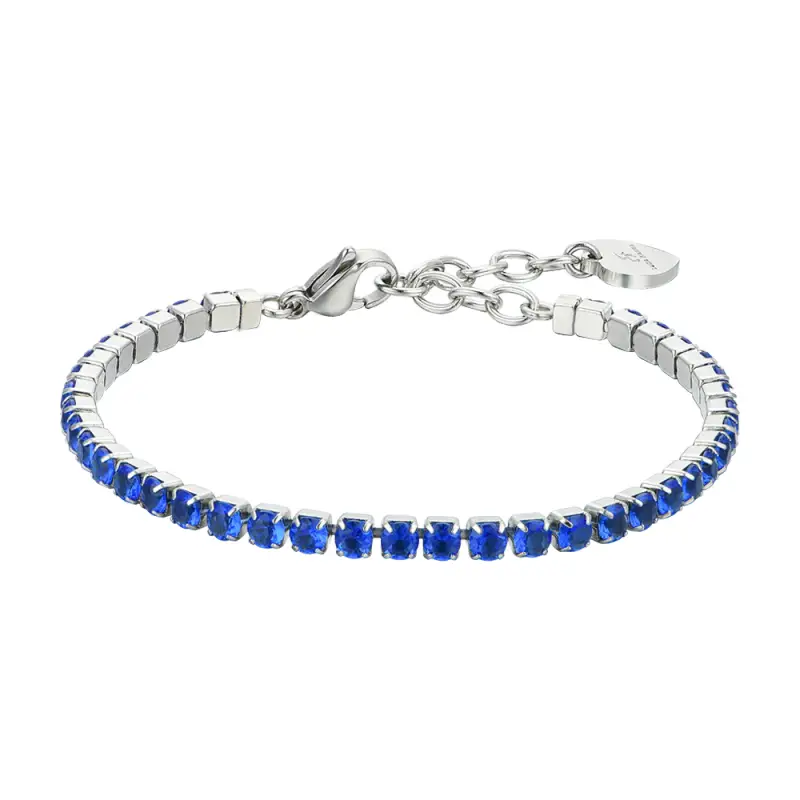 BRACCIALE TENNIS DONNA CRISTALLI BLU
