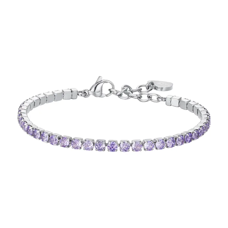 BRACCIALE TENNIS DONNA CRISTALLI VIOLA