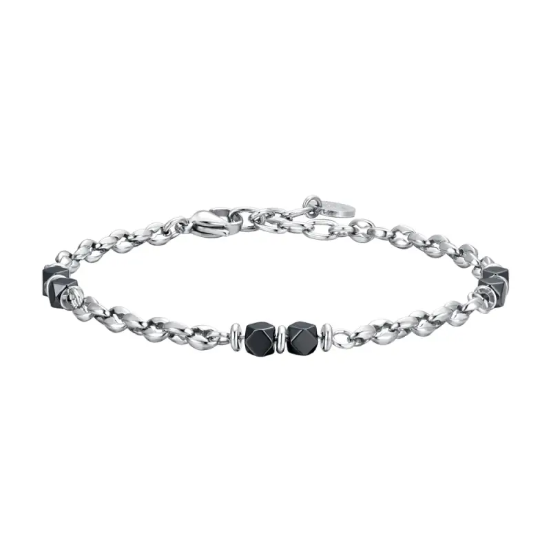 BRACCIALE UOMO IN ACCAIO EMATITE GRIGIA