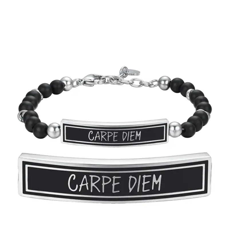 BRACCIALE UOMO IN ACCIAIO CARPE DIEM