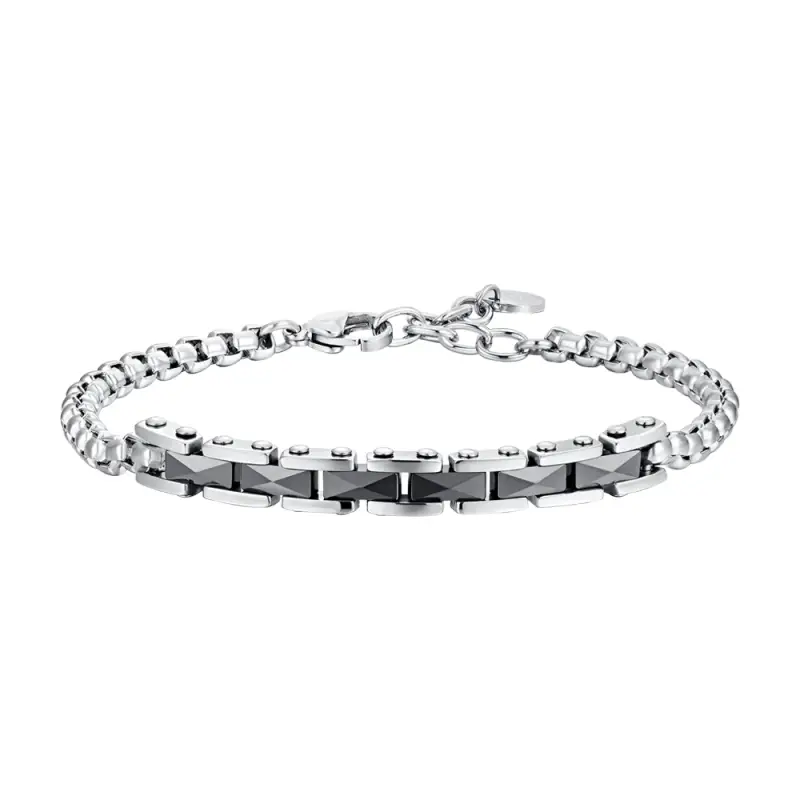 BRACCIALE UOMO IN ACCIAIO CON ELEMENTI CENTRALI