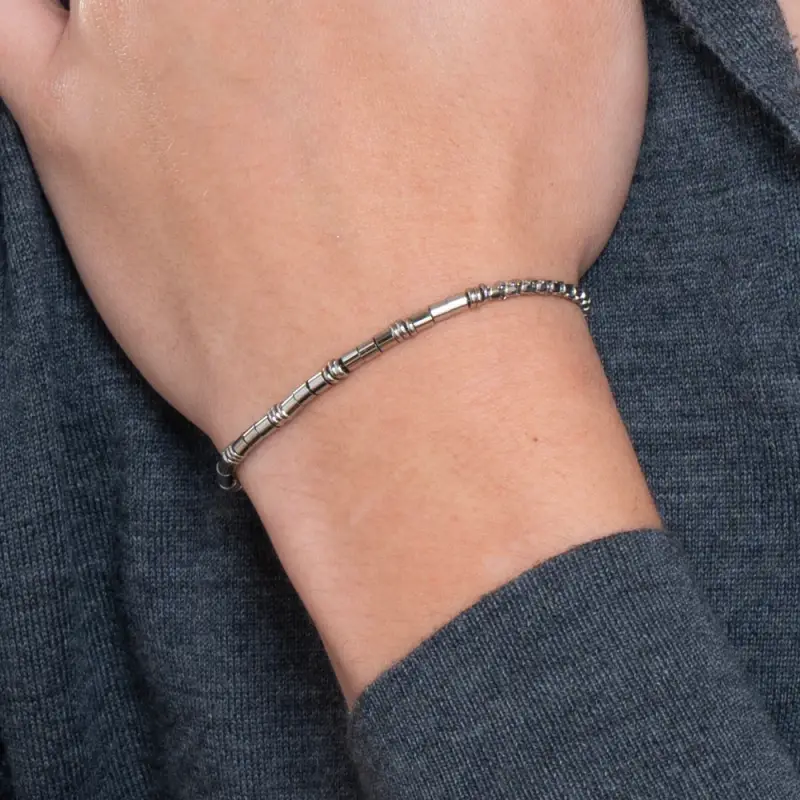 BRACCIALE UOMO IN ACCIAIO CON ELEMENTI IN ACCIAIO miniatura 2