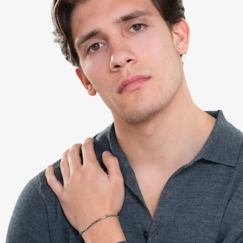 BRACCIALE UOMO IN ACCIAIO CON ELEMENTI IN ACCIAIO miniatura 3