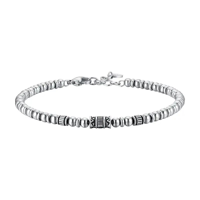 BRACCIALE UOMO IN ACCIAIO CON ELEMENTI IN ACCIAIO CON EFFETTO VINTAGE