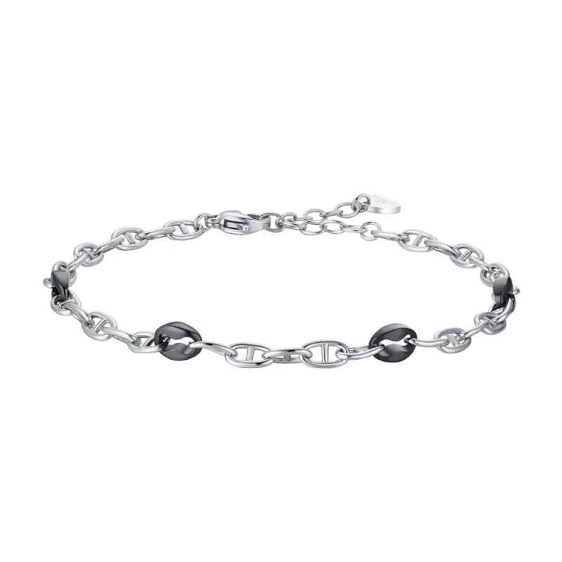 BRACCIALE UOMO IN ACCIAIO CON ELEMENTI IN ACCIAIO IP NERO