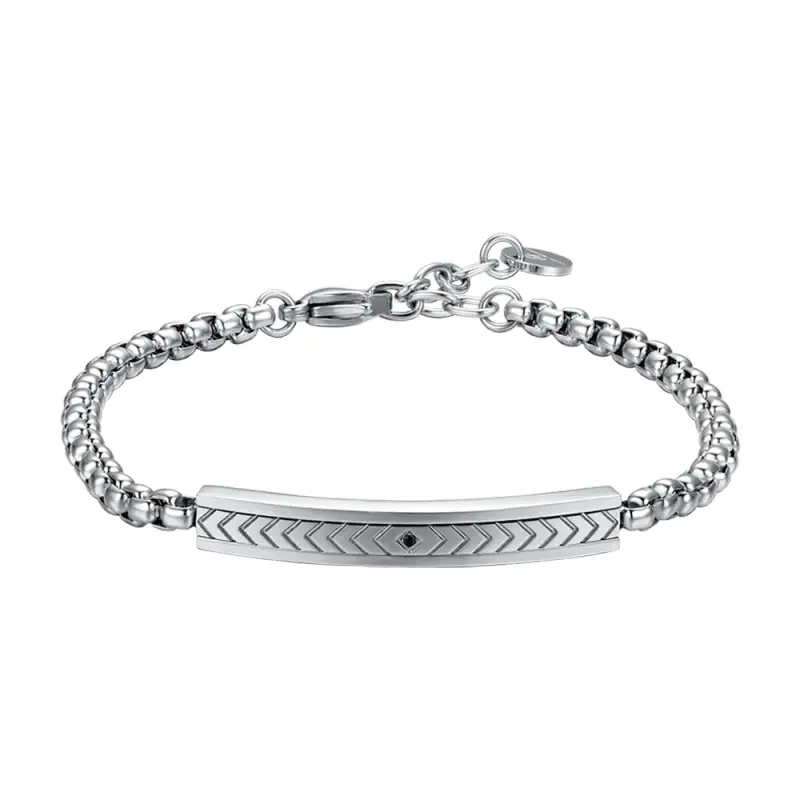 BRACCIALE UOMO IN ACCIAIO CON ELEMENTO IN ACCIAIO