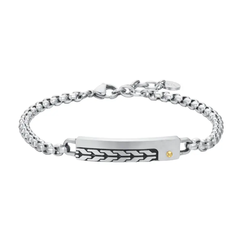BRACCIALE UOMO IN ACCIAIO CON ELEMENTO