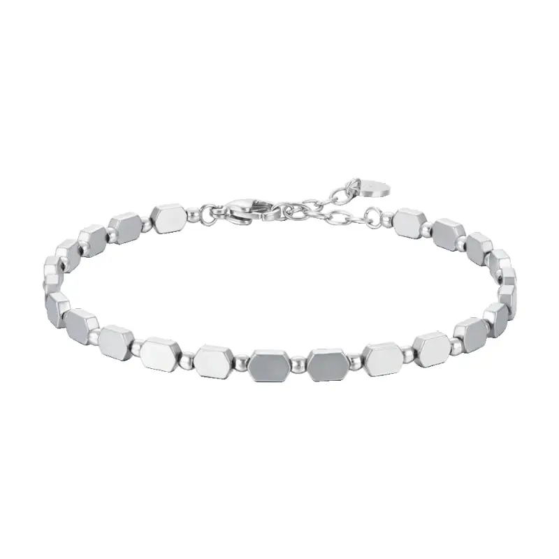 BRACCIALE UOMO IN ACCIAIO CON EMATITE SILVER