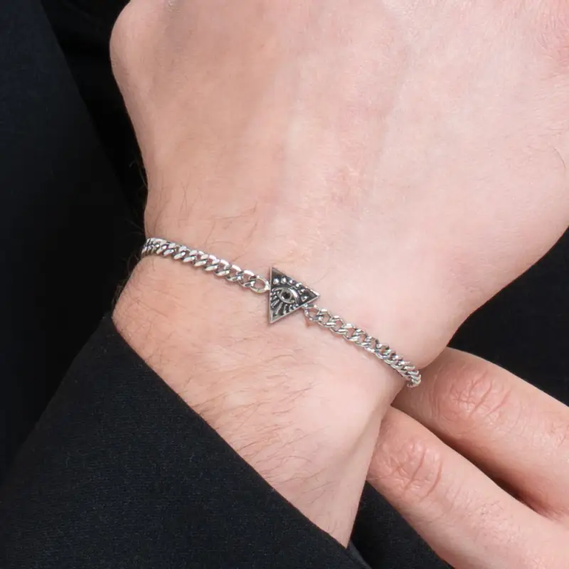 BRACCIALE UOMO IN ACCIAIO CON OCCHIO miniatura 2