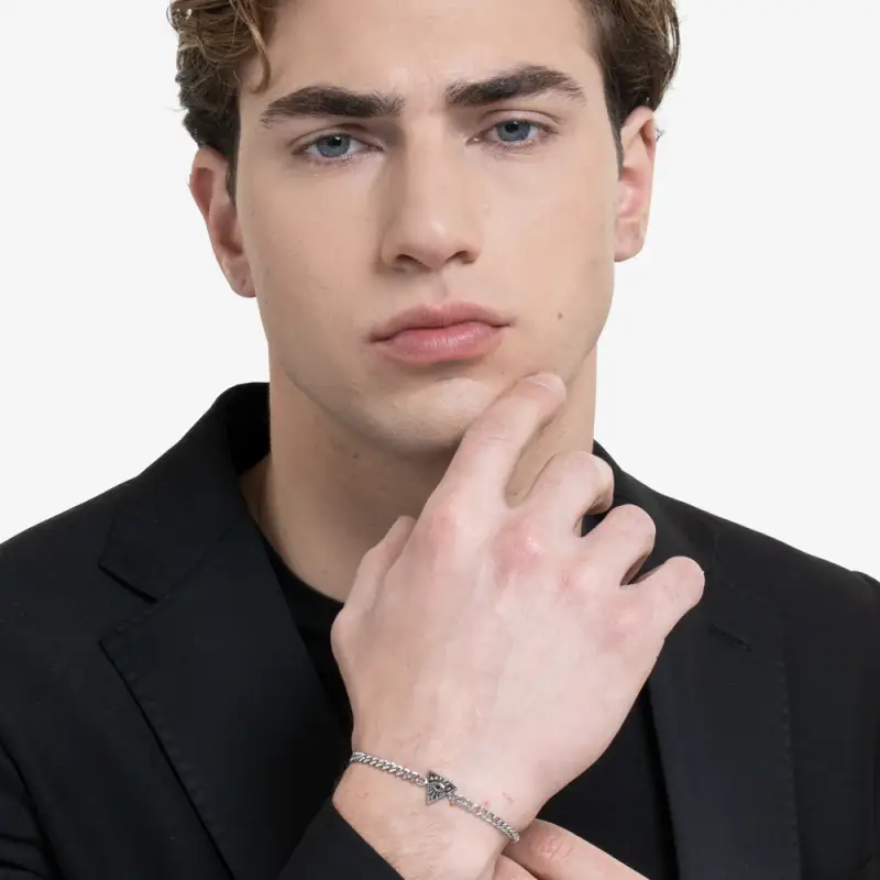 BRACCIALE UOMO IN ACCIAIO CON OCCHIO miniatura 3