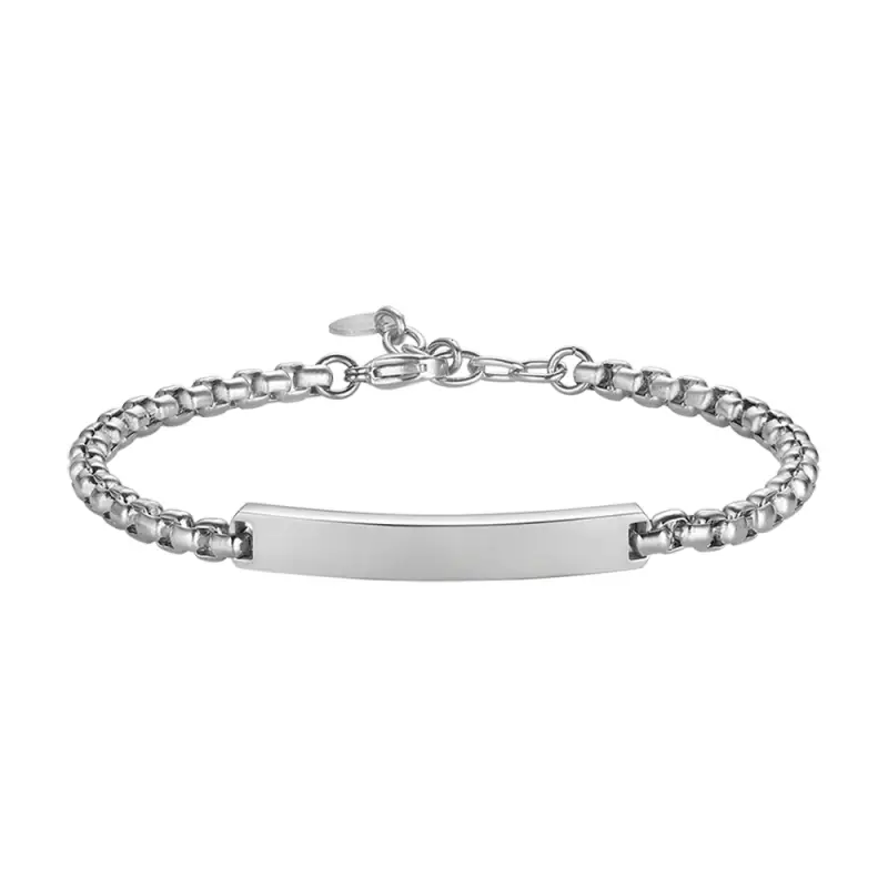 BRACCIALE UOMO IN ACCIAIO CON PIASTRA PERSONALIZZABILE