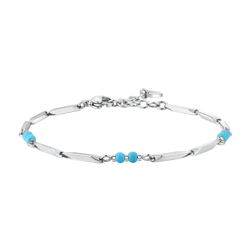 BRACCIALE UOMO IN ACCIAIO CON PIETRE TURCHESI