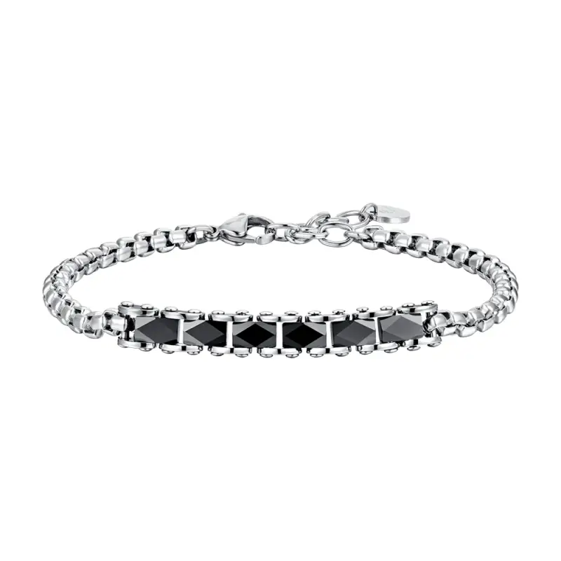 BRACCIALE UOMO IN ACCIAIO ELEMENTI CENTRALI