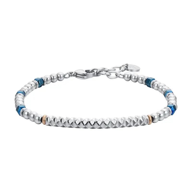 BRACCIALE UOMO IN ACCIAIO EMATITE BLU
