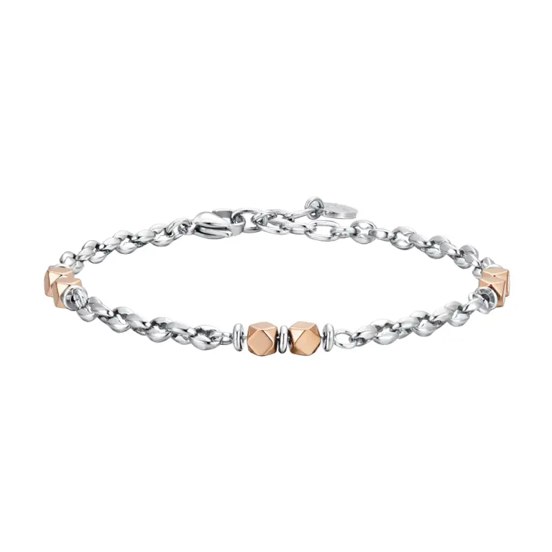 BRACCIALE UOMO IN ACCIAIO EMATITE IP ROSE