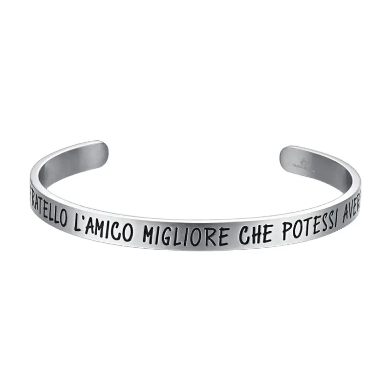 BRACCIALE UOMO IN ACCIAIO FRATELLO L'AMICO MIGLIORE CHE POTESSI AVERE