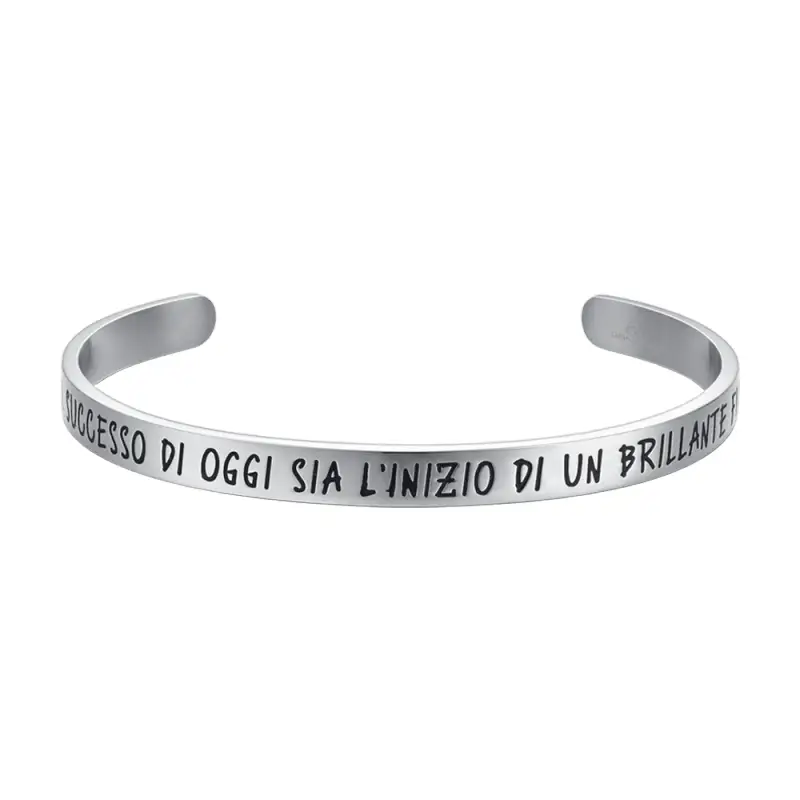 BRACCIALE UOMO IN ACCIAIO IL SUCCESSO DI OGGI SIA L'INIZIO DI UN BRILLANTE FUTUR