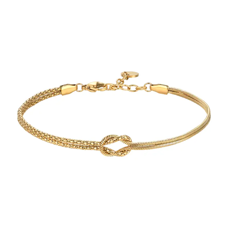 BRACCIALE UOMO IN ACCIAIO IP GOLD CON NODO