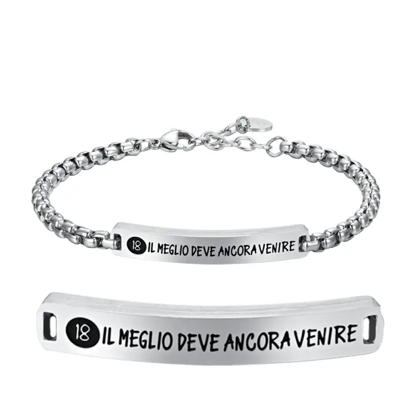 BRACCIALE UOMO IN ACCIAIO PIASTRA 18 IL MEGLIO DEVE ANCORA VENIRE