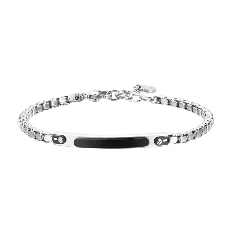BRACCIALE UOMO IN ACCIAIO PIASTRA IP BLACK