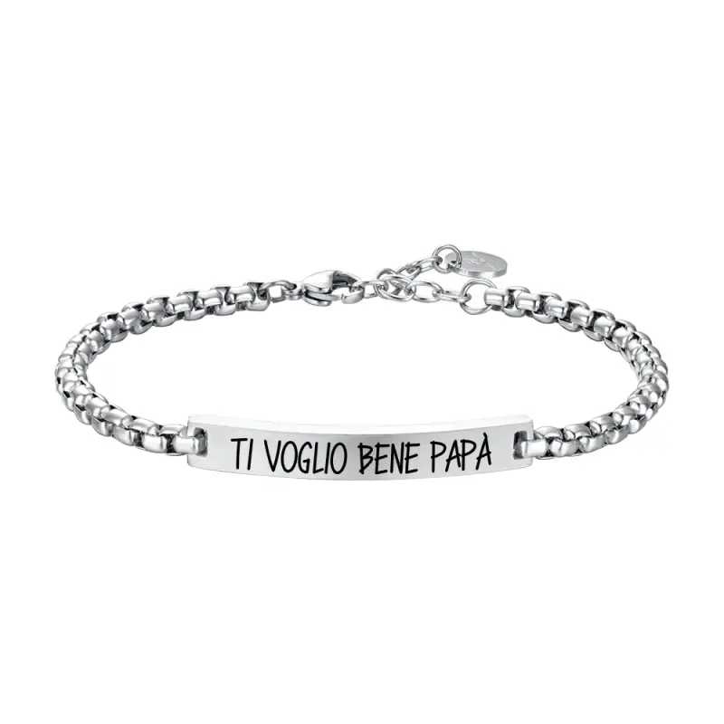 BRACCIALE UOMO IN ACCIAIO TI VOGLIO BENE PAPA