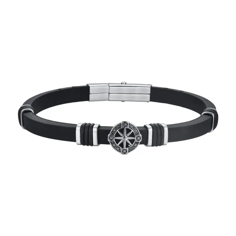 BRACCIALE UOMO IN SILICONE ROSA DEI VENTI