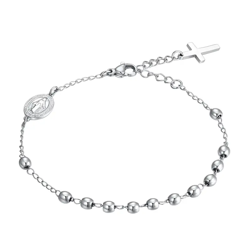 BRACCIALE UOMO ROSARIO IN ACCIAIO