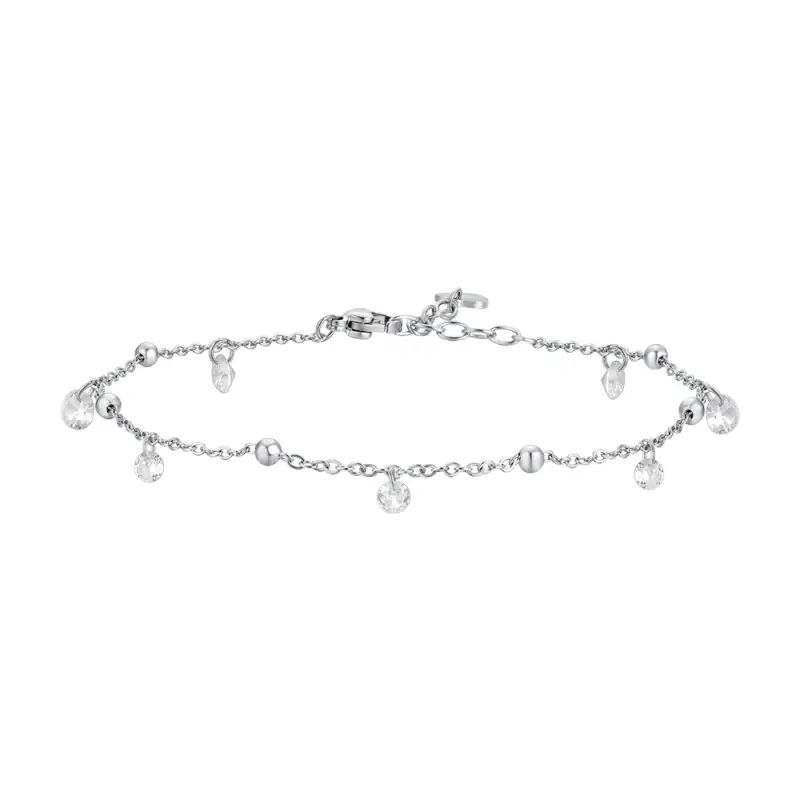 CAVIGLIERA DONNA IN ACCIAIO CON ZIRCONI BIANCHI