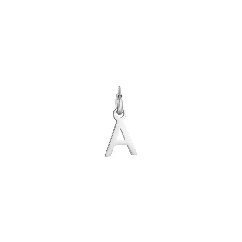 CHARM LETTERA IN ACCIAIO, Argento / A