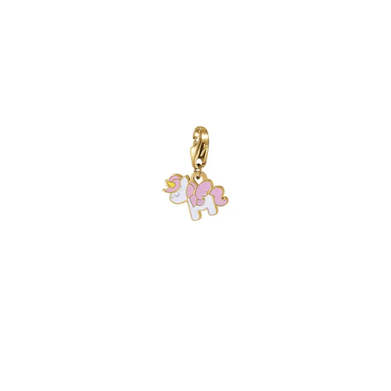CHARM UNICORNO IN ACCIAIO CON SMALTO, Argento miniatura 3