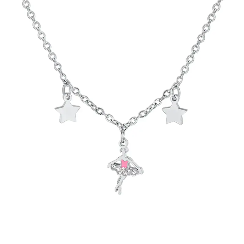 COLLANA BAMBINA IN ACCIAIO CON BALLERINA miniatura 2