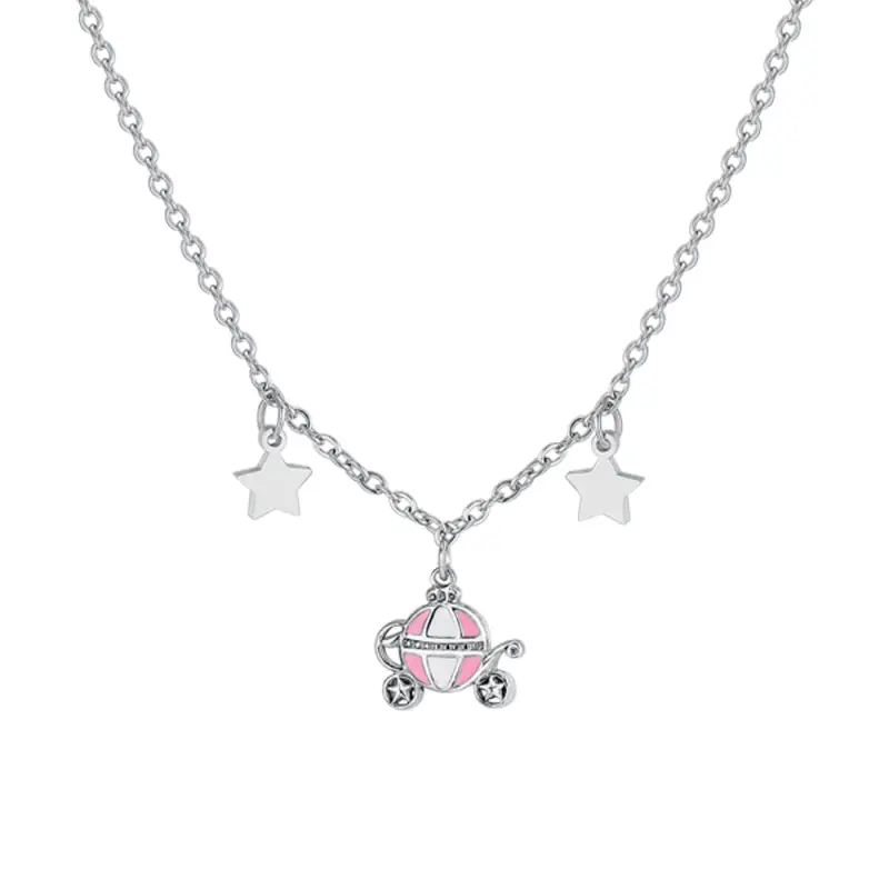 COLLANA BAMBINA IN ACCIAIO CON CARROZZA miniatura 2
