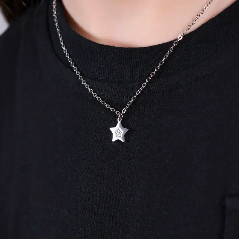 COLLANA BAMBINA IN ACCIAIO CON STELLA miniatura 2