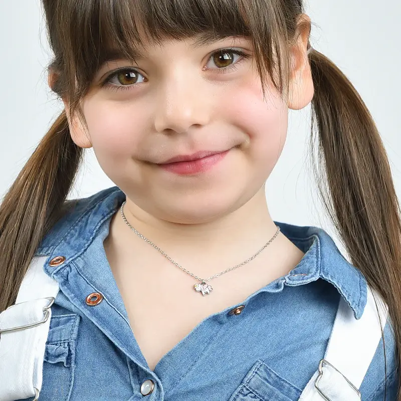 COLLANA BAMBINA IN ACCIAIO CON UNICORNO miniatura 3