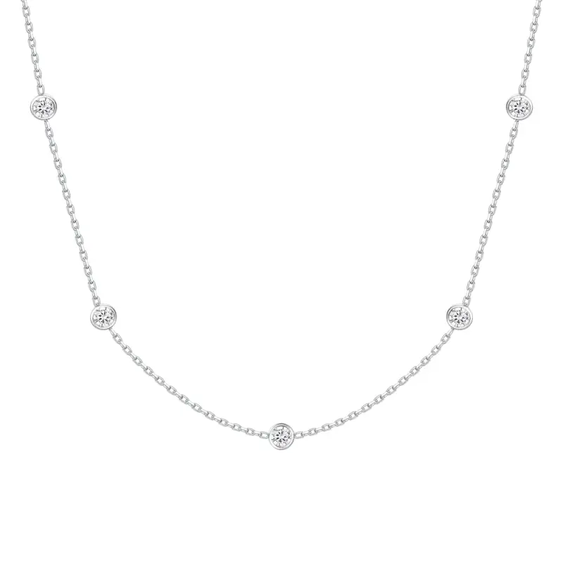 COLLANA BAMBINA IN ACCIAIO CON ZIRCONI BIANCHI