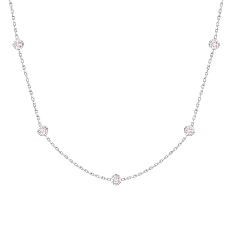 COLLANA BAMBINA IN ACCIAIO CON ZIRCONI ROSA