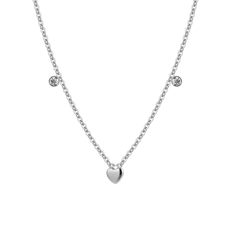 COLLANA BAMBINA IN ACCIAIO CUORI E CRISTALLI