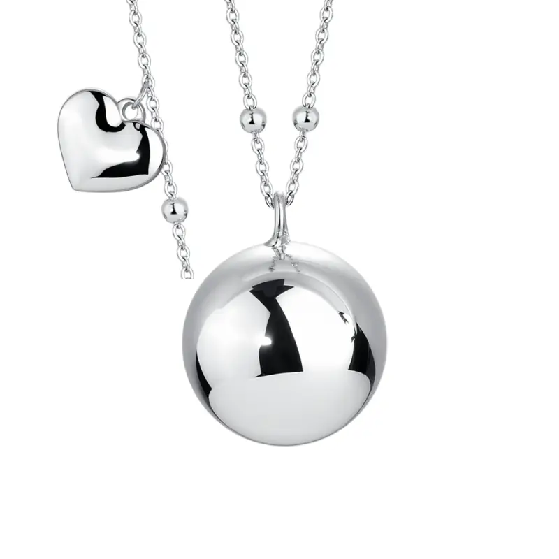 COLLANA CHIAMA ANGELI DONNA IN ACCIAIO, CIONDOLO IN METALLO CON CHARM CUORE