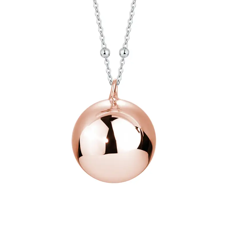 COLLANA CHIAMA ANGELI DONNA IN ACCIAIO, CIONDOLO IN METALLO IP ROSE