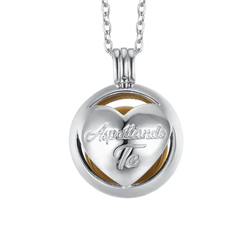 COLLANA CHIAMA ANGELI IN ACCIAIO IP GOLD CON CUORE, Argento