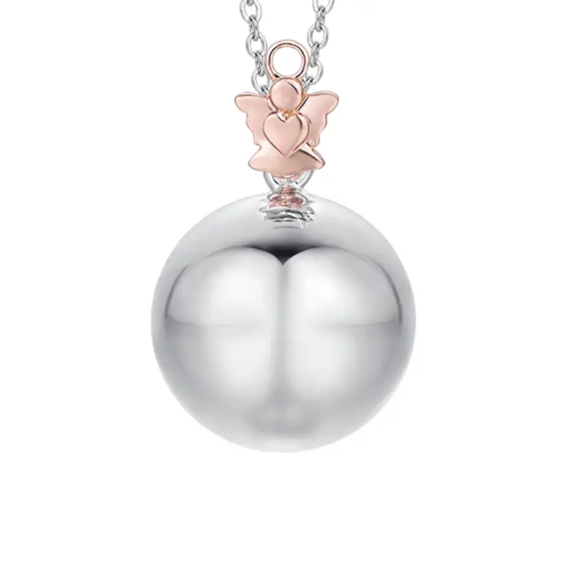 COLLANA DONNA IN ACCIAIO CIONDOLO IN METALLO CON ANGELO IP ROSE
