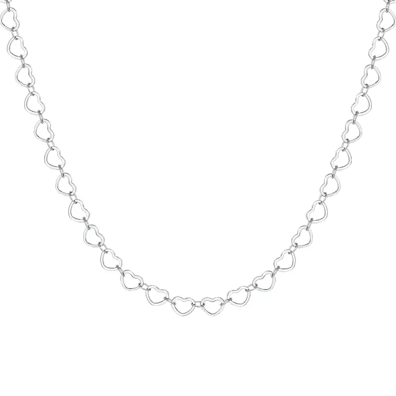 COLLANA DONNA IN ACCIAIO CON CUORI