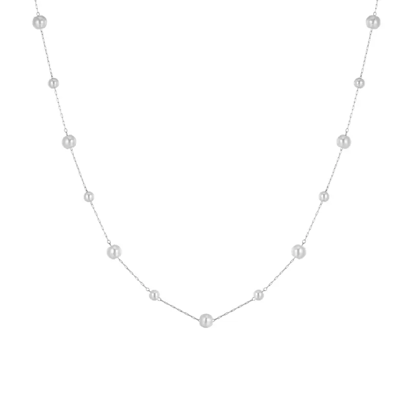 COLLANA DONNA IN ACCIAIO CON PERLE