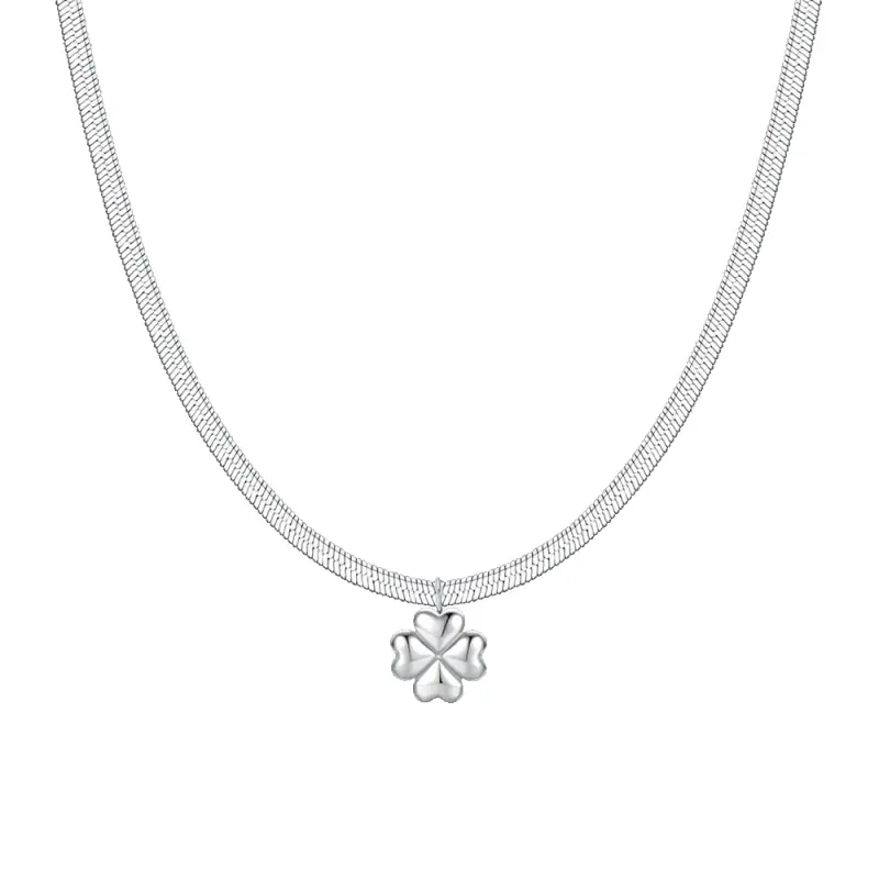 COLLANA DONNA IN ACCIAIO CON QUADRIFOGLIO