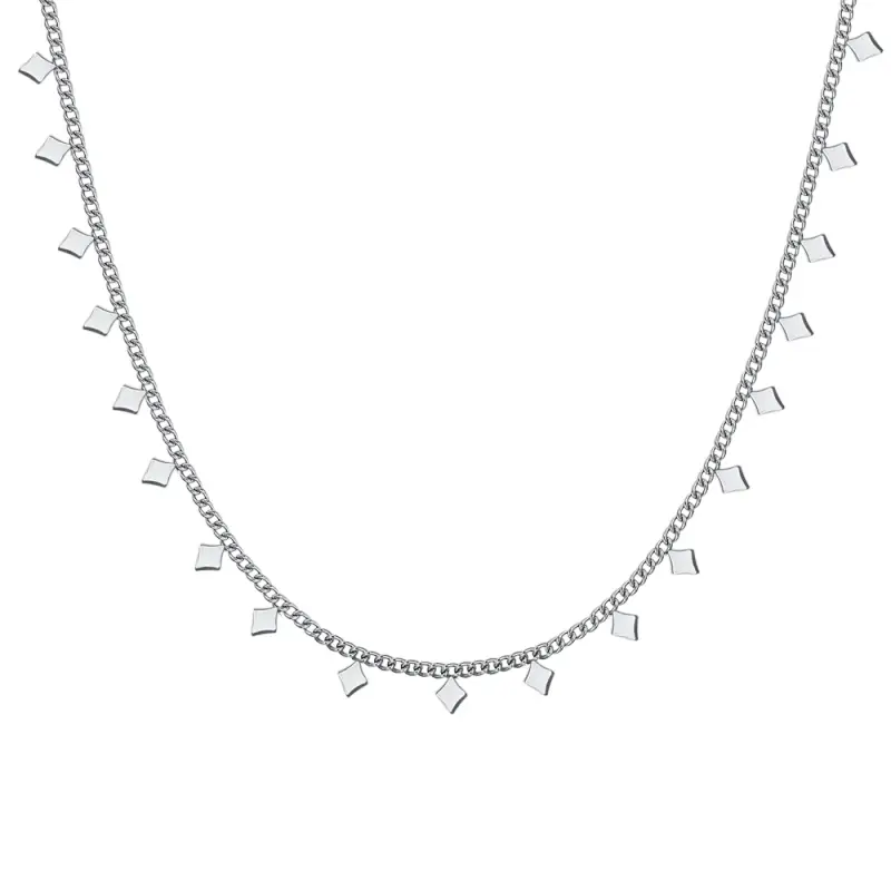 COLLANA DONNA IN ACCIAIO CON ROMBI
