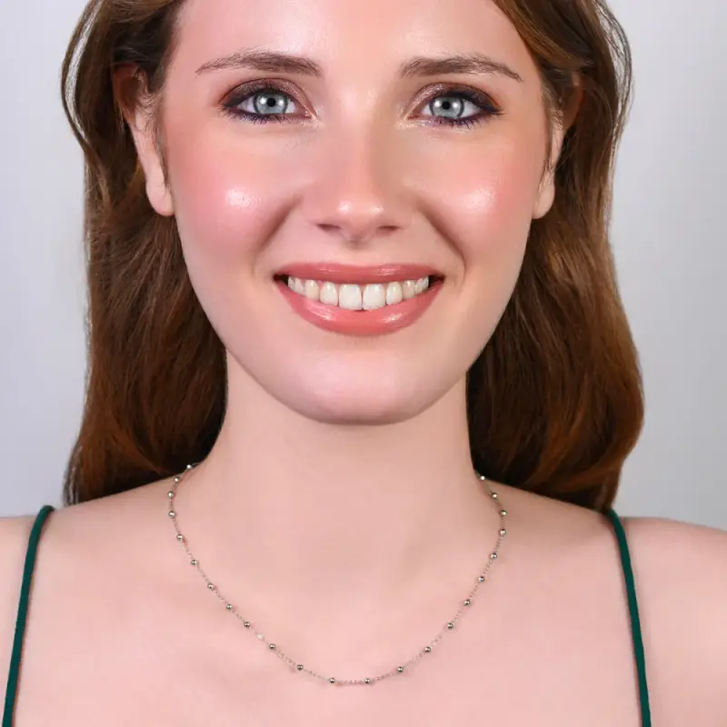 COLLANA DONNA IN ACCIAIO CON SFERE miniatura 3