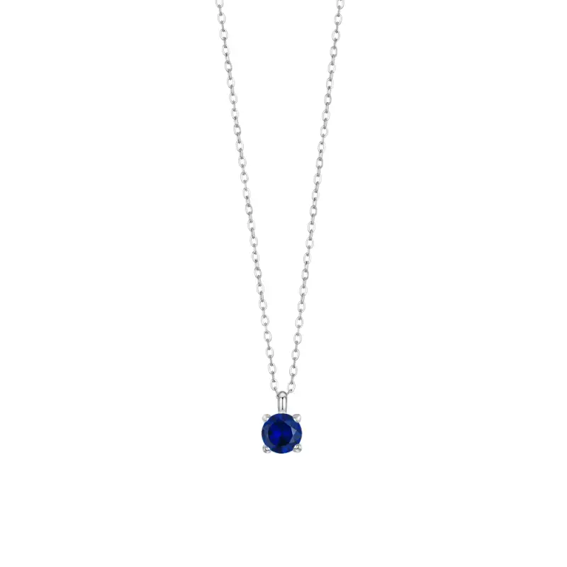 COLLANA DONNA IN ACCIAIO CON ZIRCONE BLU