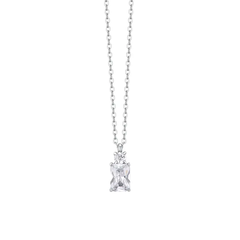 COLLANA DONNA IN ACCIAIO CON ZIRCONI BIANCHI